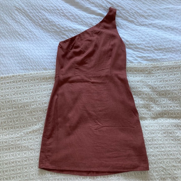 NWOT Linen Blend Abercrombie One-Shoulder dress - Picture 1 of 3